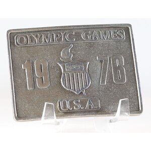 Belt Buckle Olympic Games 1976 USA Bergamot Brass Works USA Made